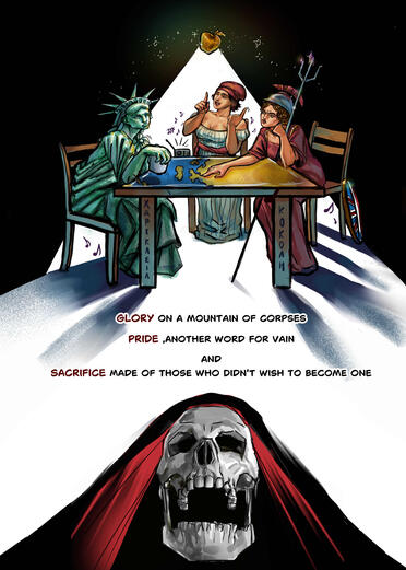 A comic for the "Trojan women: struggle at the ruins" exhibition at The Michael cacoyannis foundation